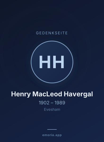 Gedenkportrait von Henry MacLeod Havergal