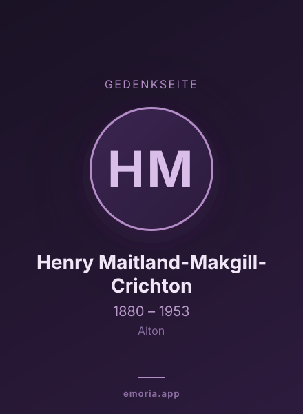 Gedenkportrait von Henry Maitland-Makgill-Crichton