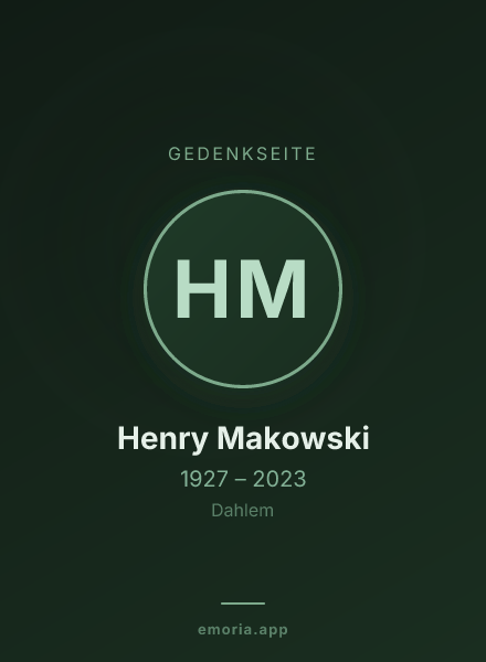 Gedenkportrait von Henry Makowski
