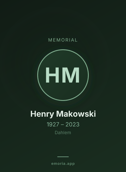 Memorial portrait of Henry Makowski
