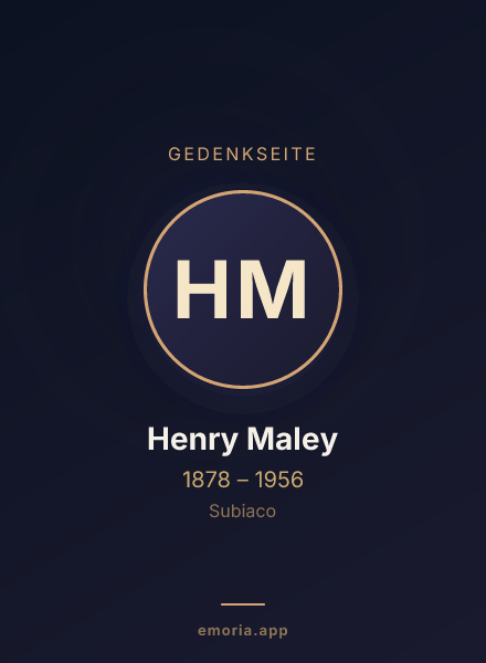 Gedenkportrait von Henry Maley