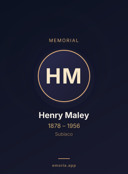 Memorial portrait of Henry Maley
