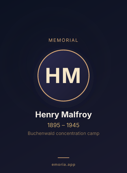 Memorial portrait of Henry Malfroy