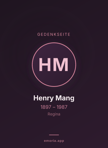 Gedenkportrait von Henry Mang