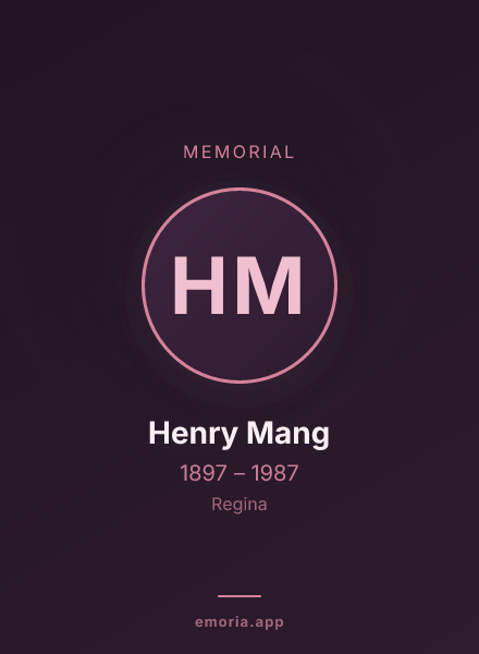 Memorial portrait of Henry Mang