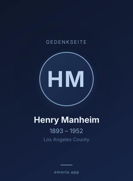 Gedenkportrait von Henry Manheim