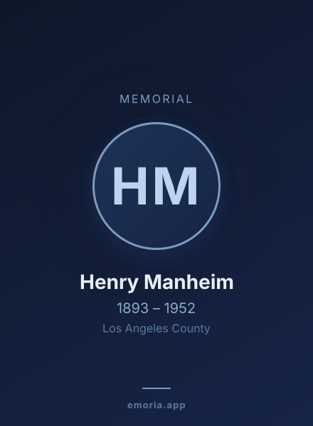 Memorial portrait of Henry Manheim