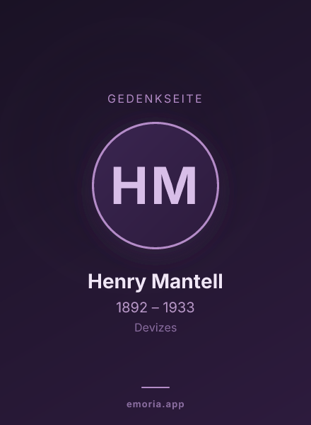 Gedenkportrait von Henry Mantell