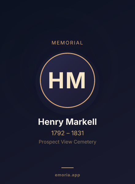 Memorial portrait of Henry Markell