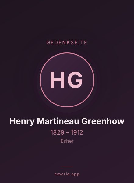 Gedenkportrait von Henry Martineau Greenhow