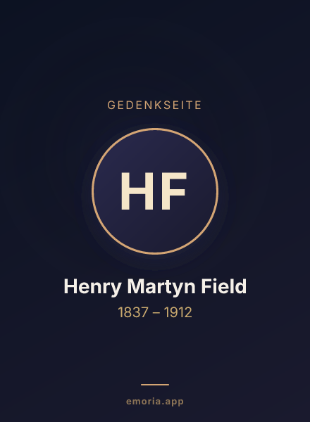 Gedenkportrait von Henry Martyn Field