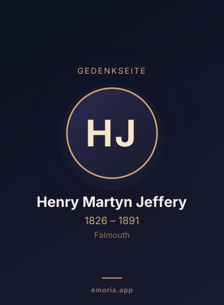 Gedenkportrait von Henry Martyn Jeffery