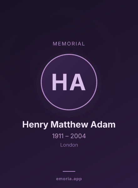 Memorial portrait of Henry Matthew Adam