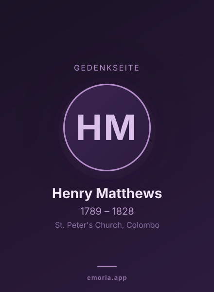 Gedenkportrait von Henry Matthews