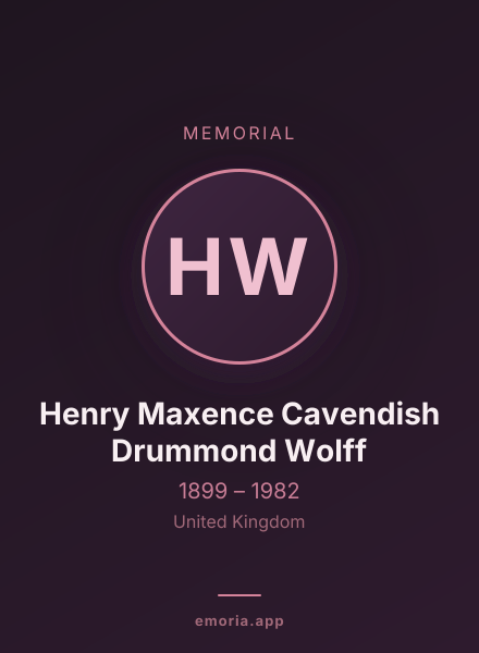 Memorial portrait of Henry Maxence Cavendish Drummond Wolff