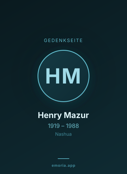 Gedenkportrait von Henry Mazur