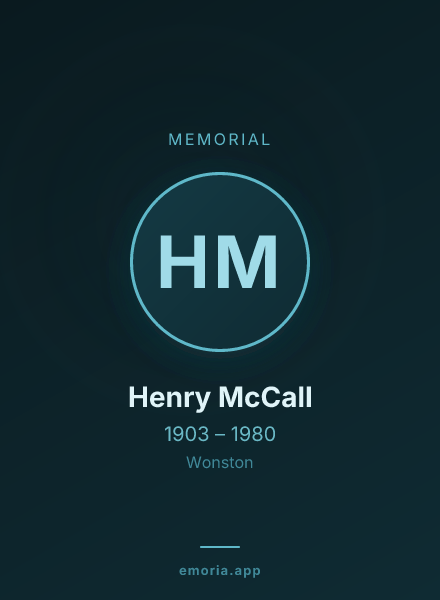 Memorial portrait of Henry McCall