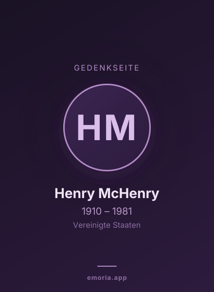 Gedenkportrait von Henry McHenry