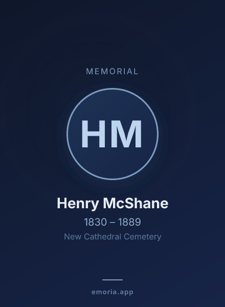 Memorial portrait of Henry McShane