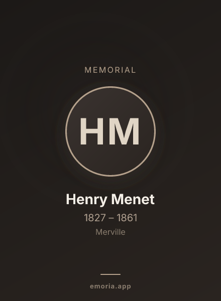 Memorial portrait of Henry Menet