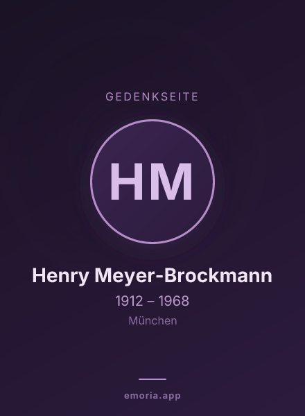Gedenkportrait von Henry Meyer-Brockmann