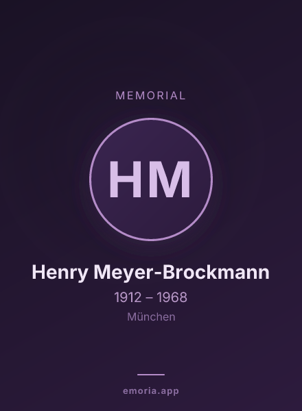Memorial portrait of Henry Meyer-Brockmann