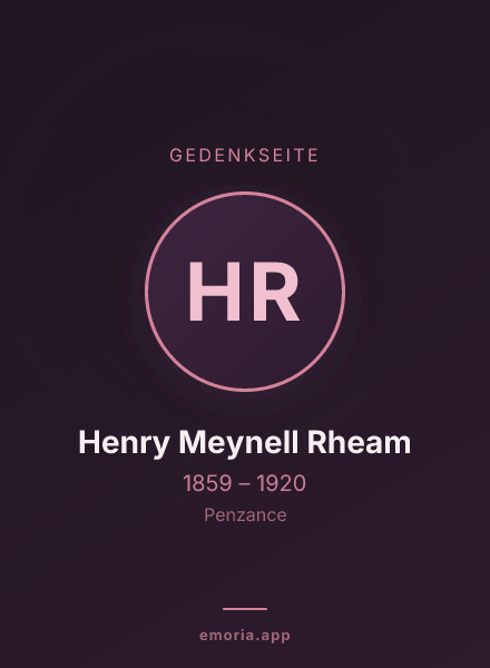 Gedenkportrait von Henry Meynell Rheam
