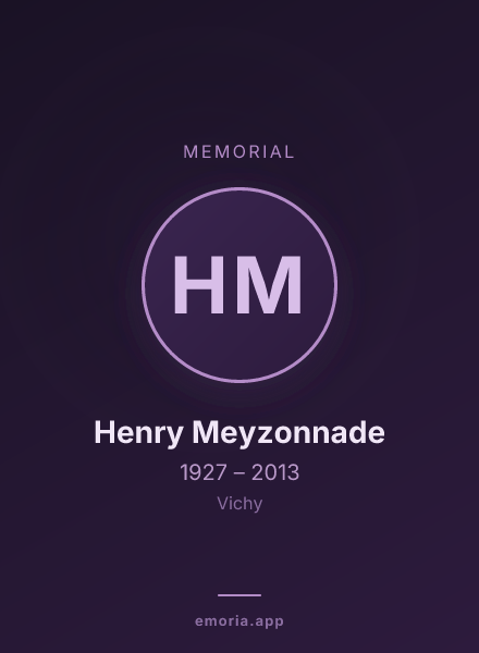 Memorial portrait of Henry Meyzonnade