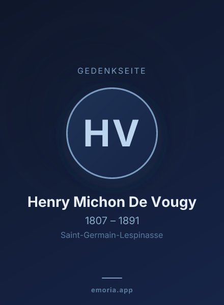 Gedenkportrait von Henry Michon De Vougy