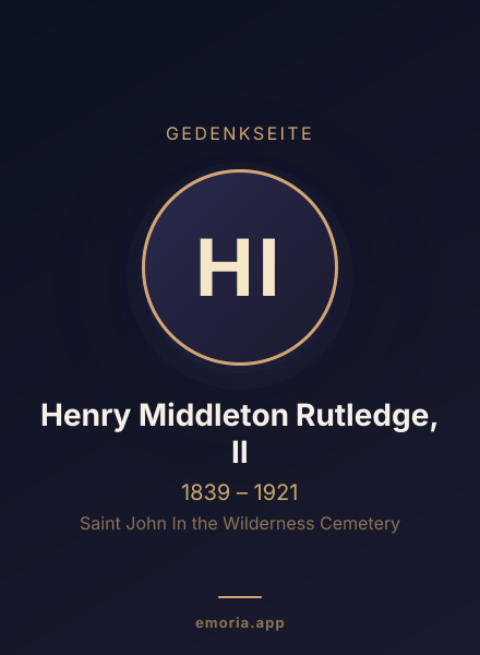 Gedenkportrait von Henry Middleton Rutledge, II