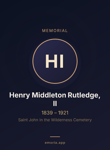 Memorial portrait of Henry Middleton Rutledge, II