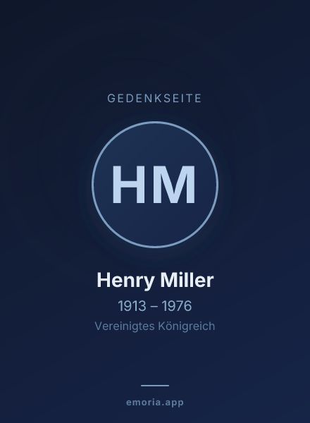 Gedenkportrait von Henry Miller