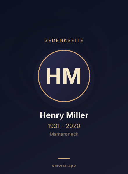 Gedenkportrait von Henry Miller