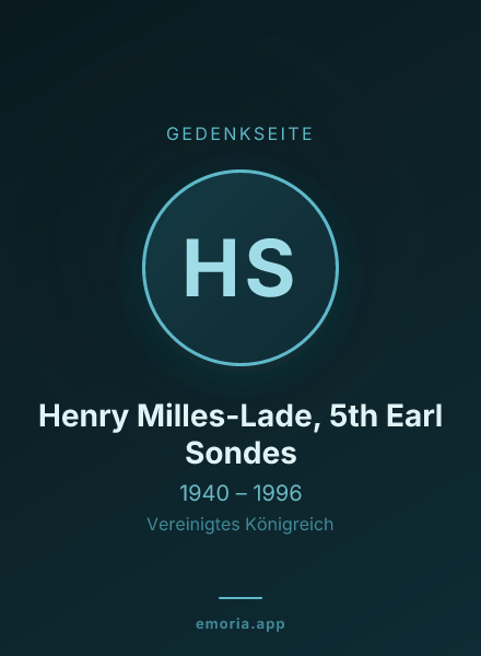 Gedenkportrait von Henry Milles-Lade, 5th Earl Sondes