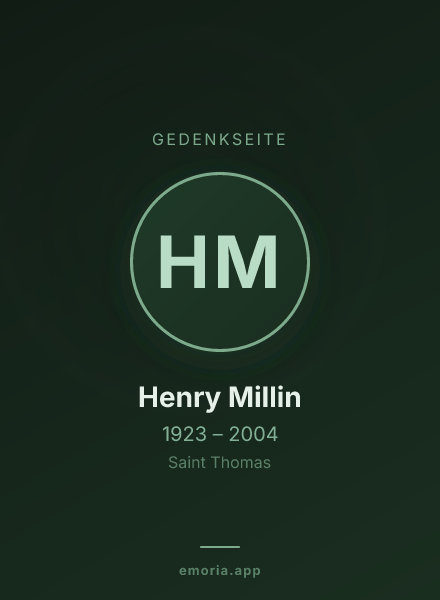 Gedenkportrait von Henry Millin