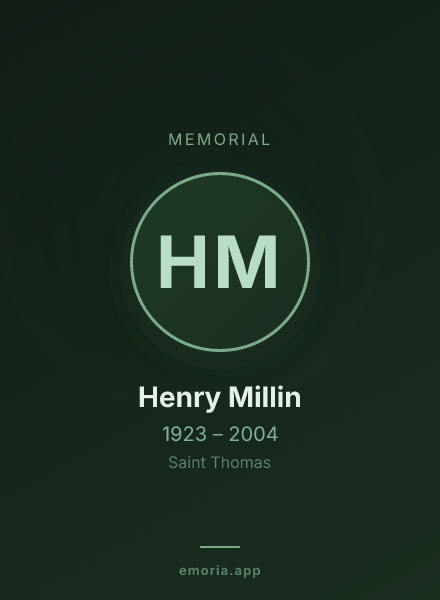 Memorial portrait of Henry Millin