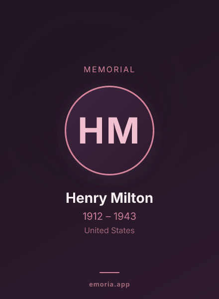 Memorial portrait of Henry Milton