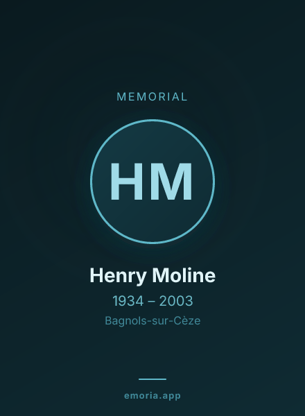 Memorial portrait of Henry Moline