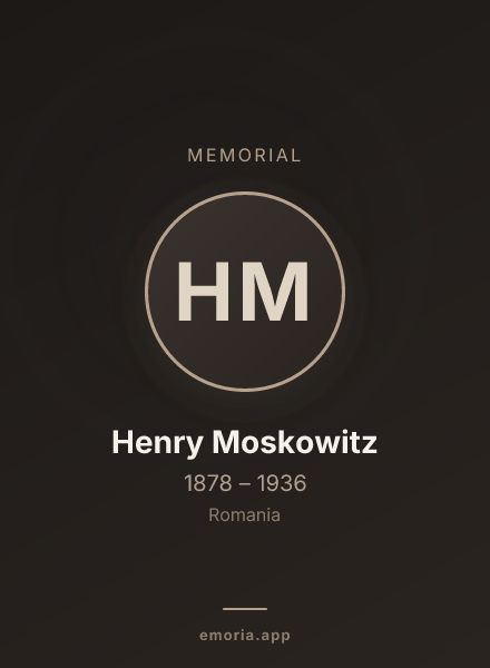 Memorial portrait of Henry Moskowitz