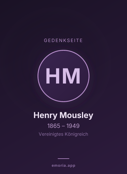 Gedenkportrait von Henry Mousley