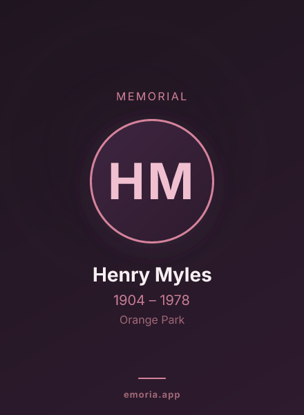 Memorial portrait of Henry Myles