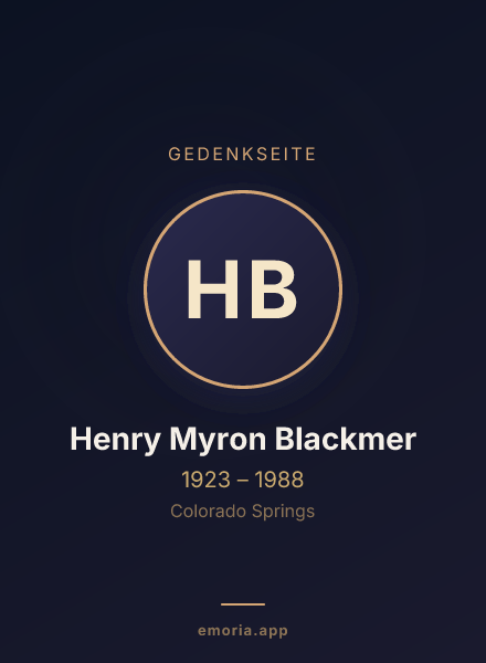 Gedenkportrait von Henry Myron Blackmer