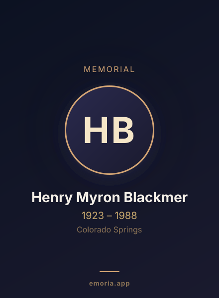 Memorial portrait of Henry Myron Blackmer