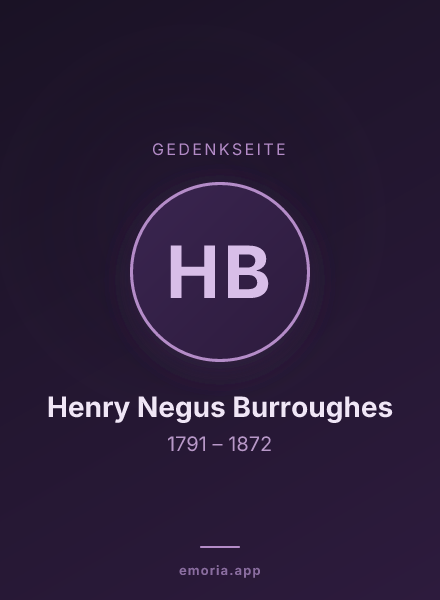 Gedenkportrait von Henry Negus Burroughes
