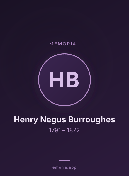 Memorial portrait of Henry Negus Burroughes