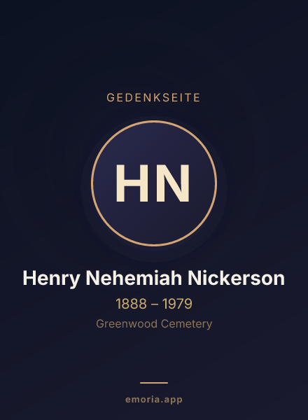Gedenkportrait von Henry Nehemiah Nickerson