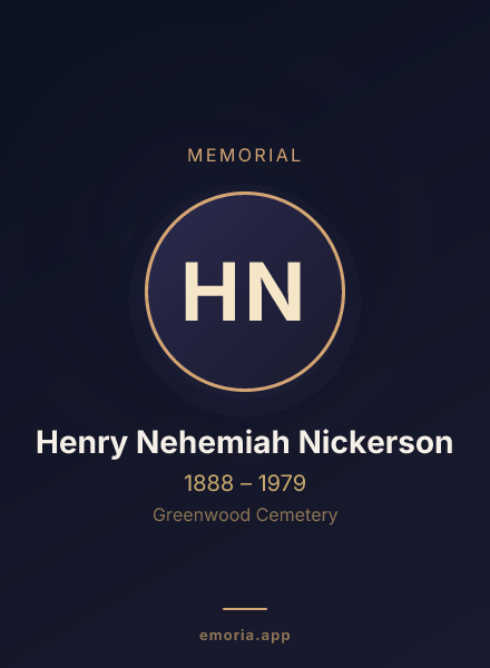 Memorial portrait of Henry Nehemiah Nickerson