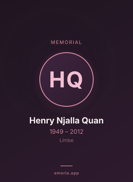 Memorial portrait of Henry Njalla Quan