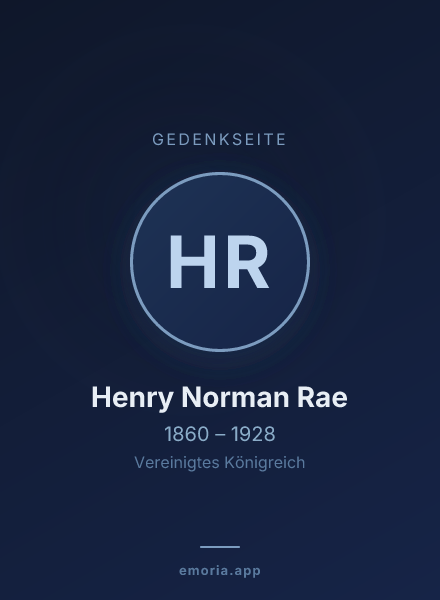 Gedenkportrait von Henry Norman Rae
