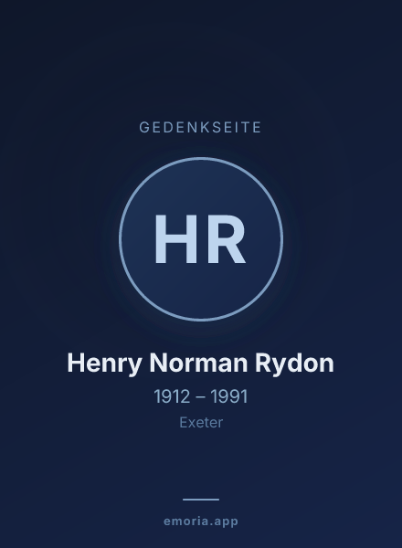 Gedenkportrait von Henry Norman Rydon